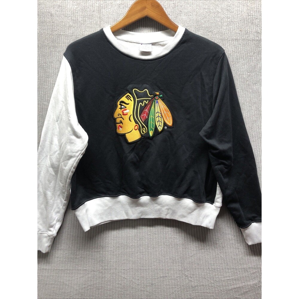 Champion Chicago Black Hawks Sweatshirt Size XL Grunge Well Love Streetwear